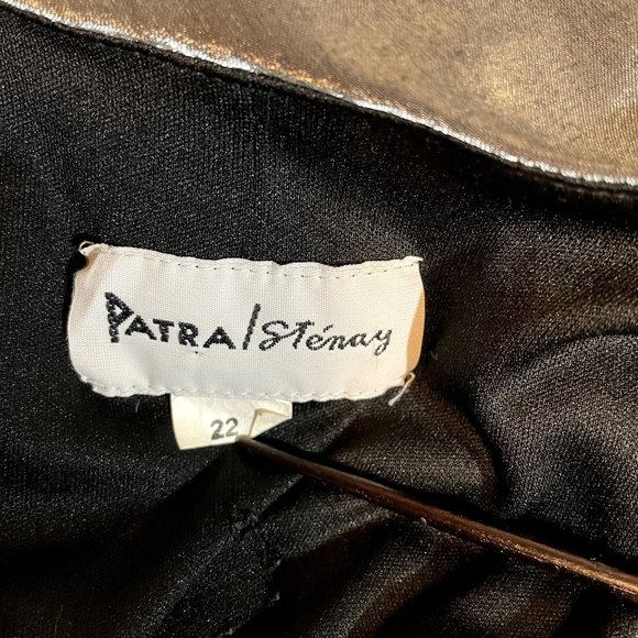 90s Vintage Patra x Stenay Metallic Gray A-Line Sleeveless Dress with Jacket 22 - Picture 8 of 8